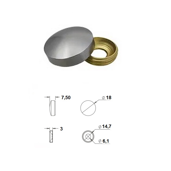 ΤΑΠΑ ΒΙΔΑΣ ΜΕΤΑΛΛΙΚΗ ΣΤΡΟΓΓΥΛΗ Φ18 ΜΕΓΑΛΗ ΕΛΛΗΝΙΚΗ ΝΙΚΕΛ ΜΑΤ