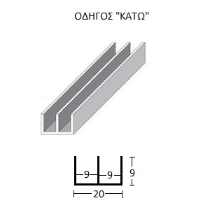 ΟΔΗΓΟΣ ΣΥΡΟΜΕΝΩΝ ΚΡΥΣΤΑΛΛΩΝ ΔΙΠΛΟΣ ΙΝΟΧ ΡΗΧΟΣ ''ΚΑΤΩ''