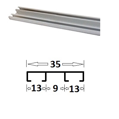 DOUBLE CURTAIN RAIL ALUMINIUM PROFILE
