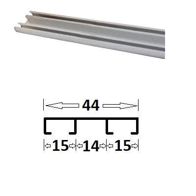 DOUBLE WIDE CURTAIN RAIL ALUMINIUM PROFILE