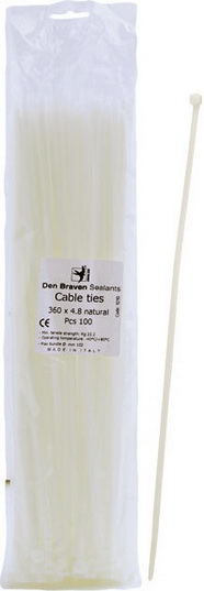 CABLE ZIP TIES WHITE 4,8X364 (100 PCS) - Image 2