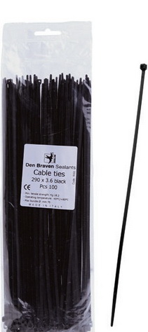 CABLE ZIP TIES BLACK 3,6X300 (100 PCS) - Image 2