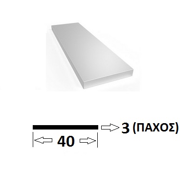 ALUMINIUM FLAT BAR 40X3 MM (LENTGH 5M)