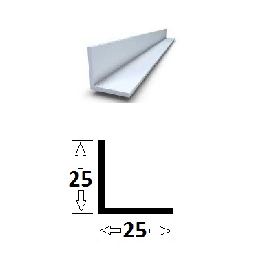 ALUMINIUM CORNER PROFILE 25Χ25Χ2 MM (LENTGH 5Μ)